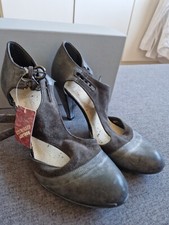 Next Ladies Distressed Leather Heeled Shoes Womens T bar Shoe Size 6 