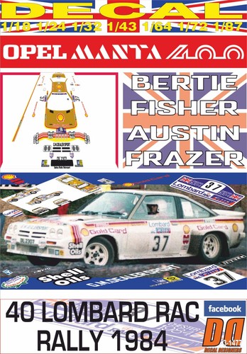 Decal opel manta 400 fisher - manta,