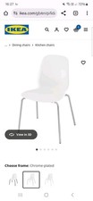Set of 4 Ikea Dining Chairs LIDÅS white/Sefast chrome-plated legs