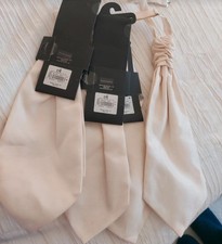 Ivory Clip On Cravat Ties X4