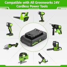 2 Pack Greenworks 24V 2000mAh