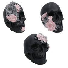 Floral Skulls Ornament Set Of