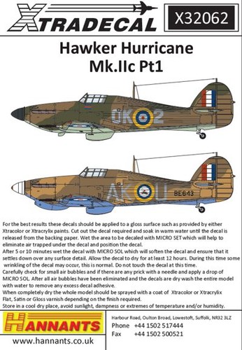 Xtradecal x32062 hawker - x32062, 1:32