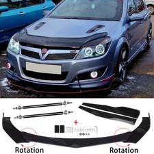 Front Bumper Splitter Lip + Strut Rods + Side Skirts For Vauxhall Opel Astra C H