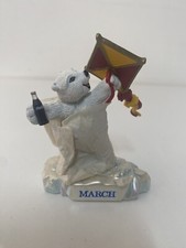 Vintage Franklin Mint Coca Cola Polar Bear Month Figurine March Playful Refreshm