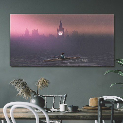 Painting boat child - painting,