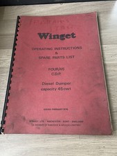 WINGET MODEL FOUR/45 2.5TON DIESEL DUMPER OPERATING & SPARE PARTS LIST  4WD 