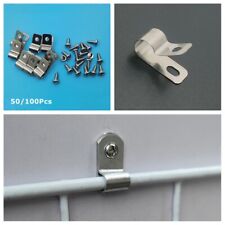 50/ 100Pcs Security Fencing Dog Cages Wire Mesh Screw on Clips Fencing R-Clips