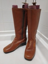 Richard Draper Leather Sheepskin Fully Lined Tan Brown Boots UK6.5 New