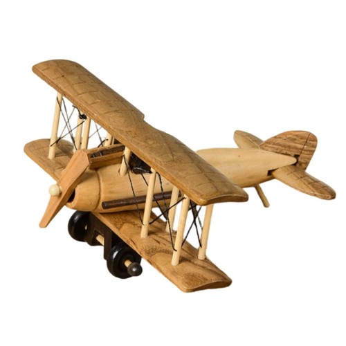 Wooden biplane model - wooden,