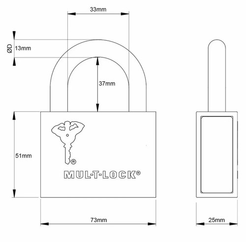 Mul lock mtl500 c13 padlock - c13,