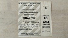 Ticket 1968 SL Benfica vs. Manchester United Champions Cup Final 34265
