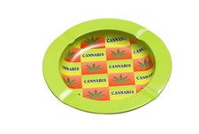 Cannabis Pattern Green Ashtray