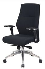 London Black Cloth Fabric Ergonomic Synchro Office Chair Adjustable Armrests