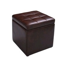 Faux Leather Folding Ottoman