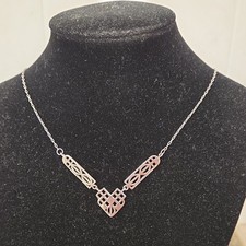 Vintage Kit Heath 925 Sterling Silver Mackintosh Style Necklace KH-94 18" 4.5g