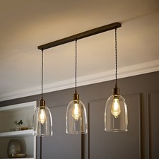 Dome Glass Shade 3 Way Drop