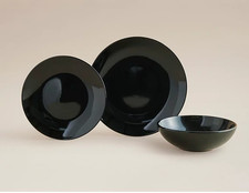 12 Piece Black Glaze Dinner