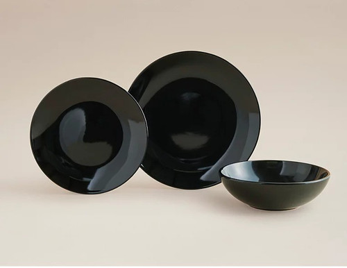 Piece black glaze dinner - glaze,