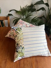 2x Handmade In UK Cotton Cushion Covers 50x50CM COLOURFUL CHECK DESIGN