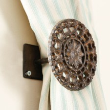 Pair Of Cast Iron Curtain Tie