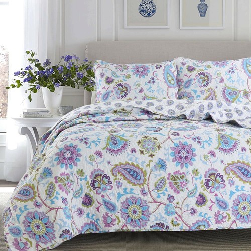 Lavender purple floral paisley - purple,