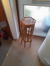 Vintage Bamboo Flower Pot/ Side Talbe