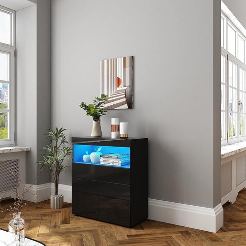 Black high gloss sideboard - high,