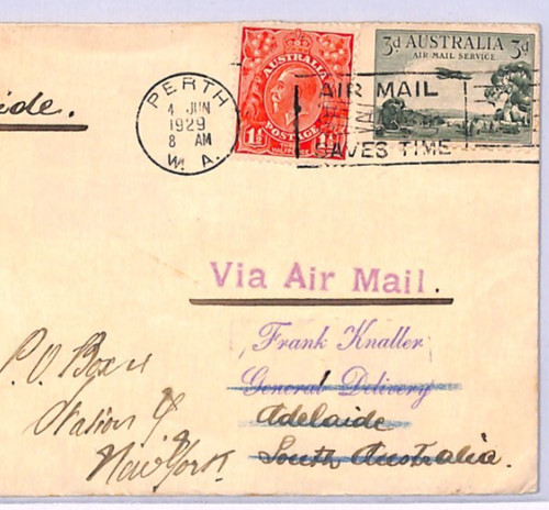 Australia air mail cover first - air,