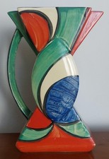 MYOTT.SON & CO ART DECO VERY RARE COLOURWAY BOW TIE JUG VASE GEOMETRIC PATTERN