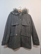 Next Women's Grey Parka Coat Size 14
