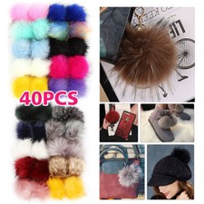40PCS Faux Fur Pom Poms Balls