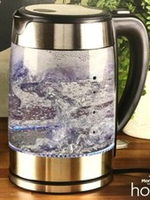 Morrisons Home Roma Glass Kettle illuminating cordless with metal filter 1.7lt 