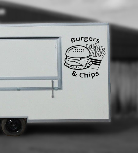 Burger and chips - , sticker