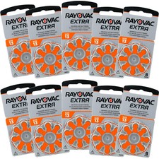 80 x RAYOVAC 13 DA13 A13 ORANGE Hearing Aid Batteries ZA13 13au AC13E ME8Z L13Z