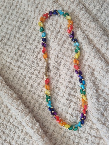Multicoloured glass bead - multicoloured, 16"