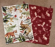 Joe Browns Christmas Tea Towels Pair Unused 100% Cotton Xmas Gift 