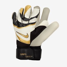 Nike Grip 3 Football Goalkeeper Gloves Black / Gold Size 10 New Without Tags
