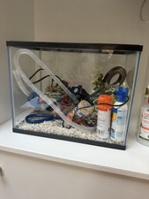 Mini Fish Tank Starter Kit for Kids with LED Light And Filter
