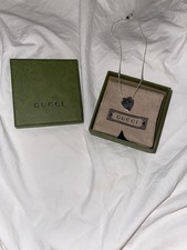 Gucci Sterling Silver 925 Genuine Classic Heart Chain Necklace Pendant