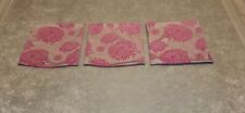 3 Cushion Covers In Classic Pink And Grey Floral Damask Style Fabric. 