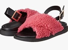 Pollini faux fur slide sandals
