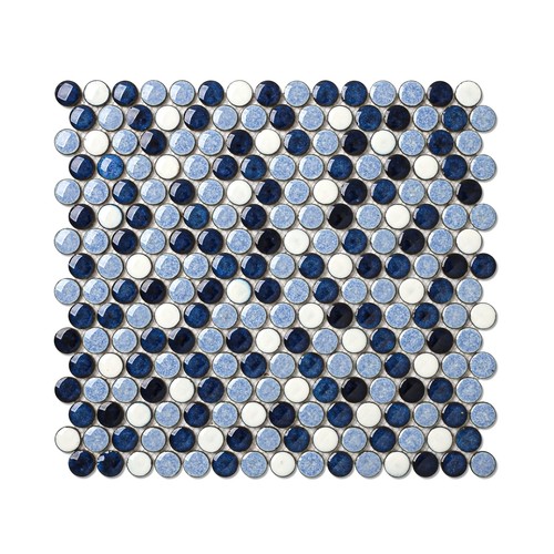 Penny round tile - penny, navy