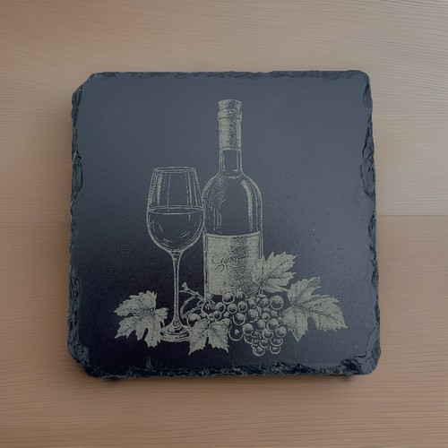 Black slate coasters set - slate,