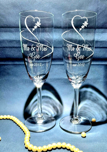 Personalised champagne glasses - personalised,