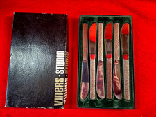 Vintage Viners - STUDIO Cutlery : Set x 6 Dessert Knives 20cm : Orig Box