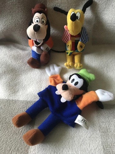 Mcdonalds soft toys goofy - goofy, x3