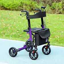 Rollator Walker 4Wheel Walking Mobility Disability Aid Folding Seat Lightweight