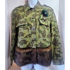 Zara Camo Jacket Fur Trim