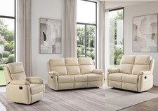 CREAM Italian Leather 3 Seater